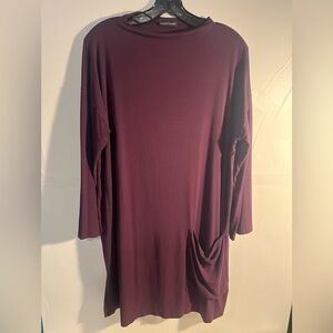 Eileen Fisher Deep Purple Long Sleeve Dress